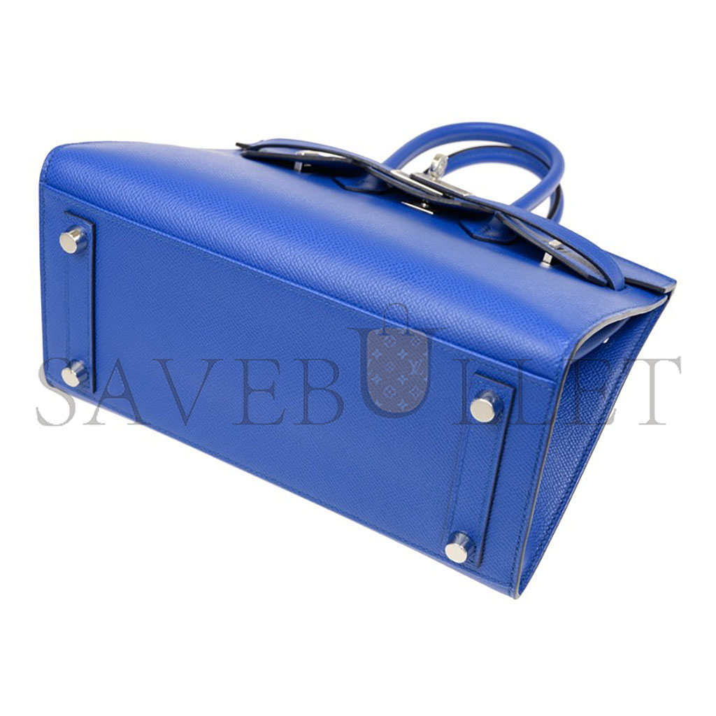 HERMES BIRKIN 25 EPSOM LEATHER GREEK BLUE SILVER BUCKLE BAG BK2571EPSSO (25*20*13cm)